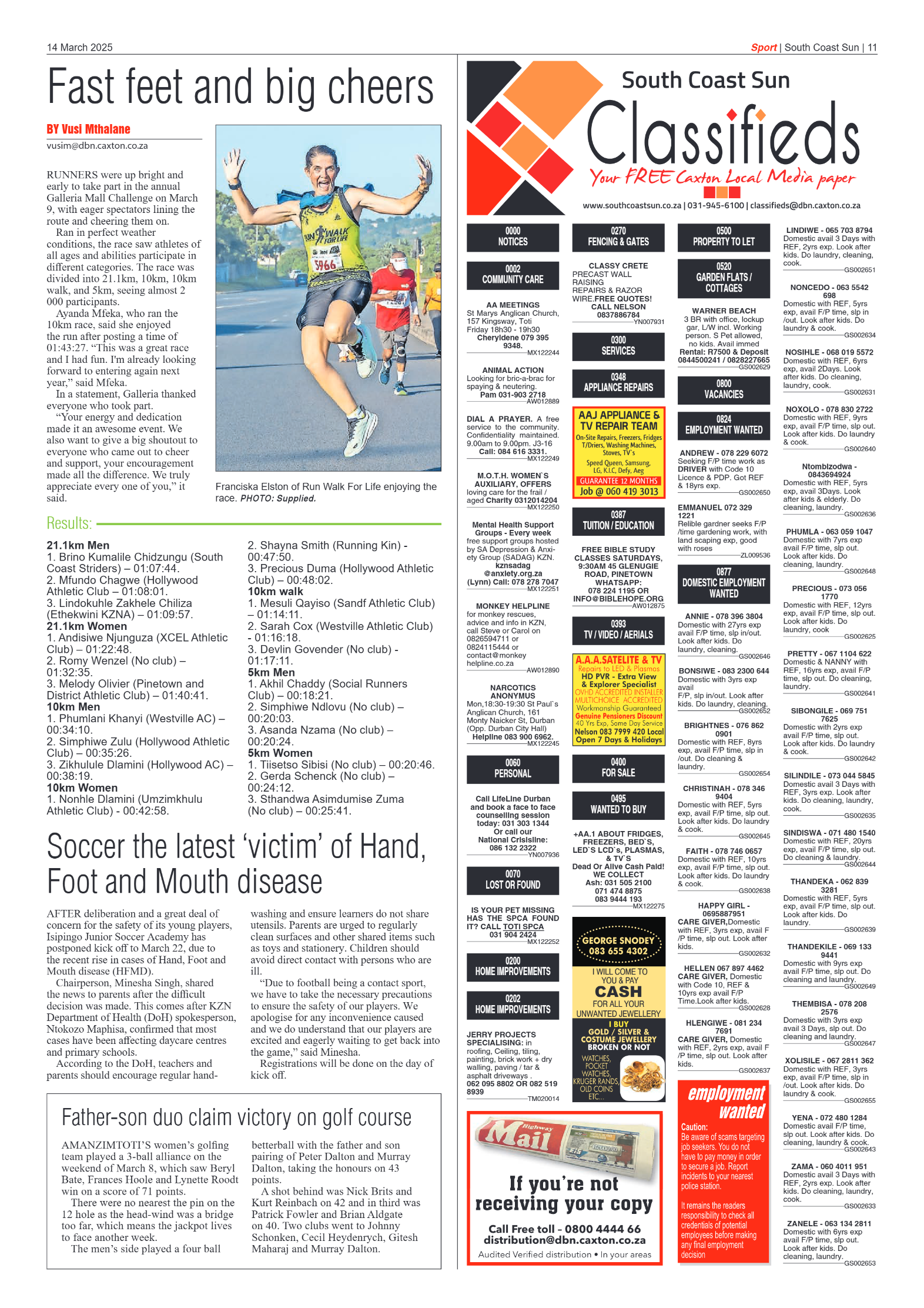 South Coast Sun 14 March 2025 page 11