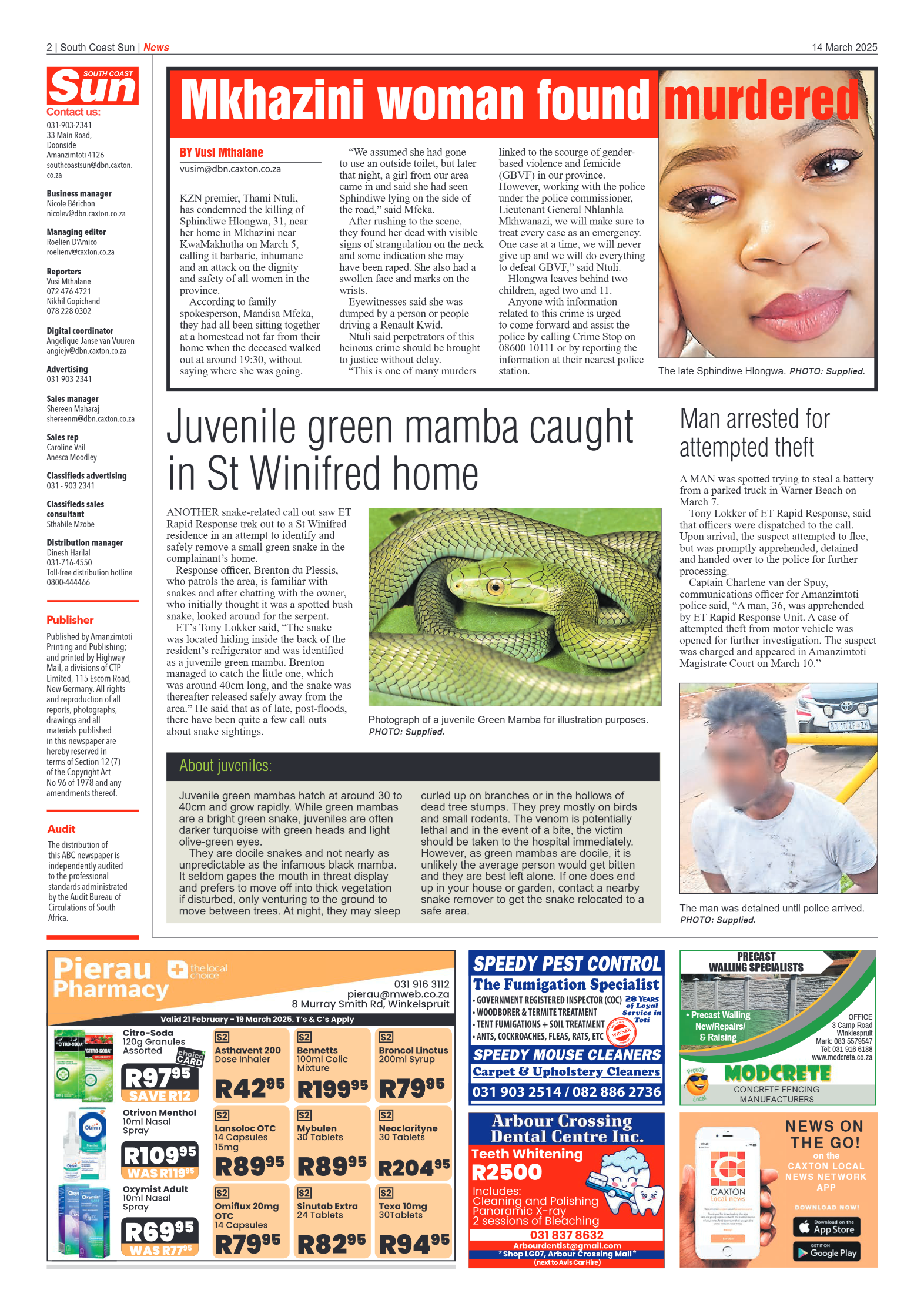 South Coast Sun 14 March 2025 page 2