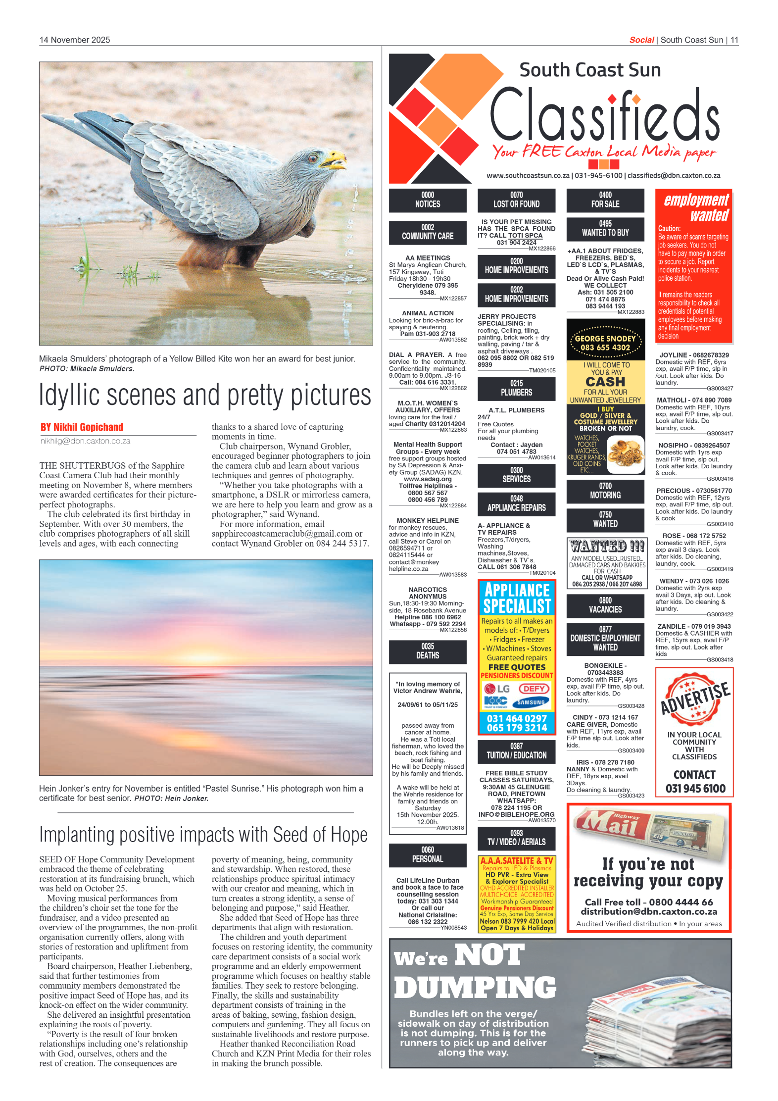 South Coast Sun 14 November 2025 page 11