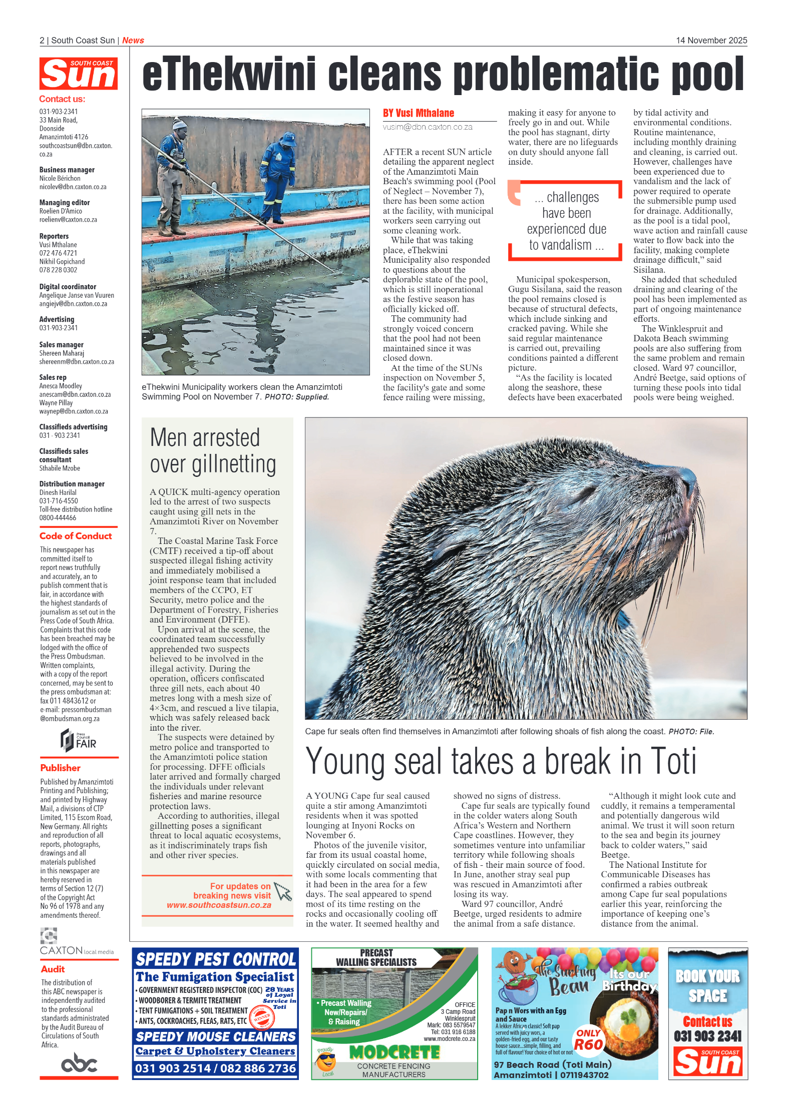 South Coast Sun 14 November 2025 page 2