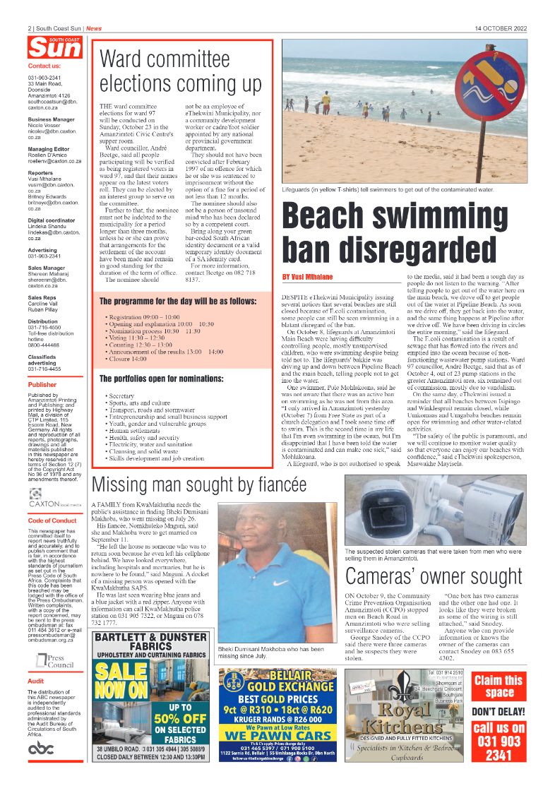 South Coast Sun 14 October 2022 page 2