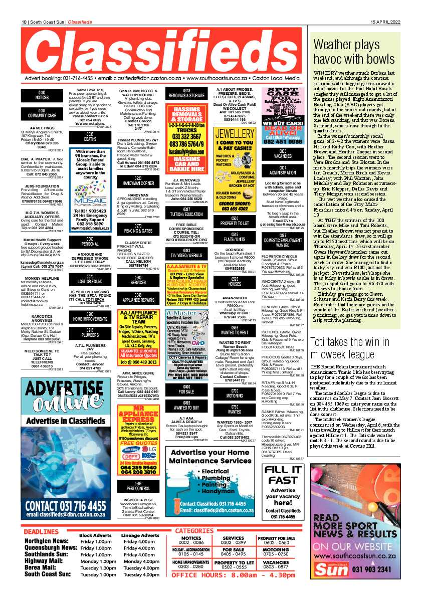 South Coast Sun 15 April 2022 page 10
