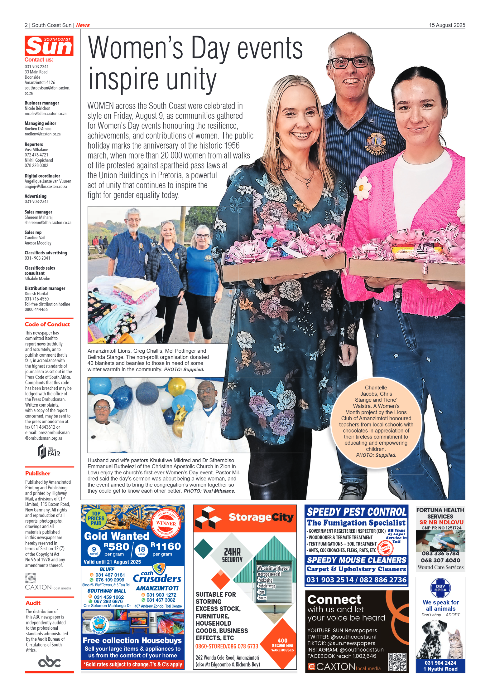 South Coast Sun 15 August 2025 page 2