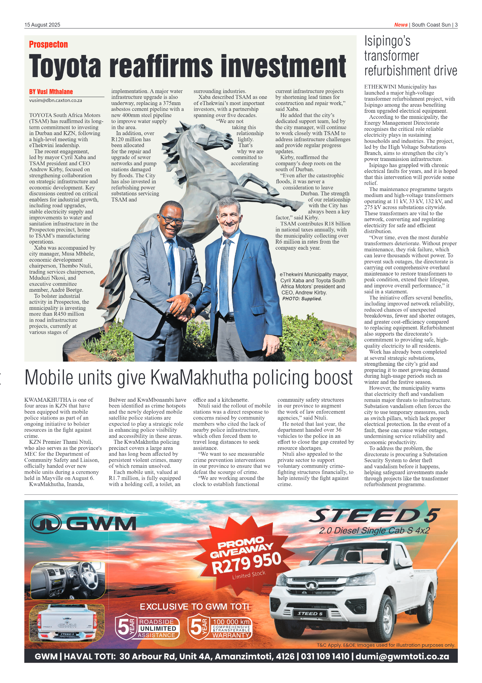 South Coast Sun 15 August 2025 page 3