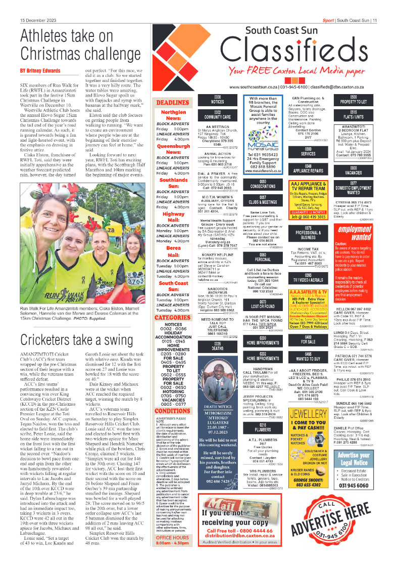 South Coast Sun 15 December 2023 page 11