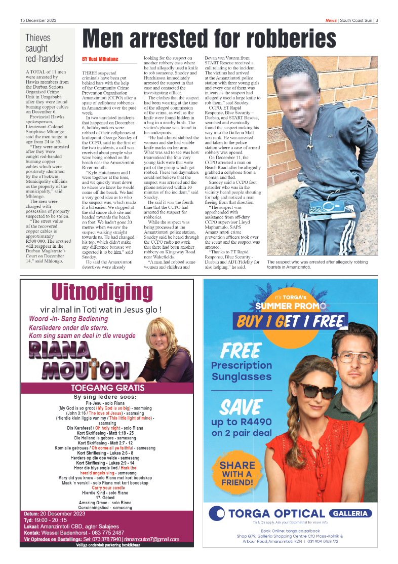 South Coast Sun 15 December 2023 page 3