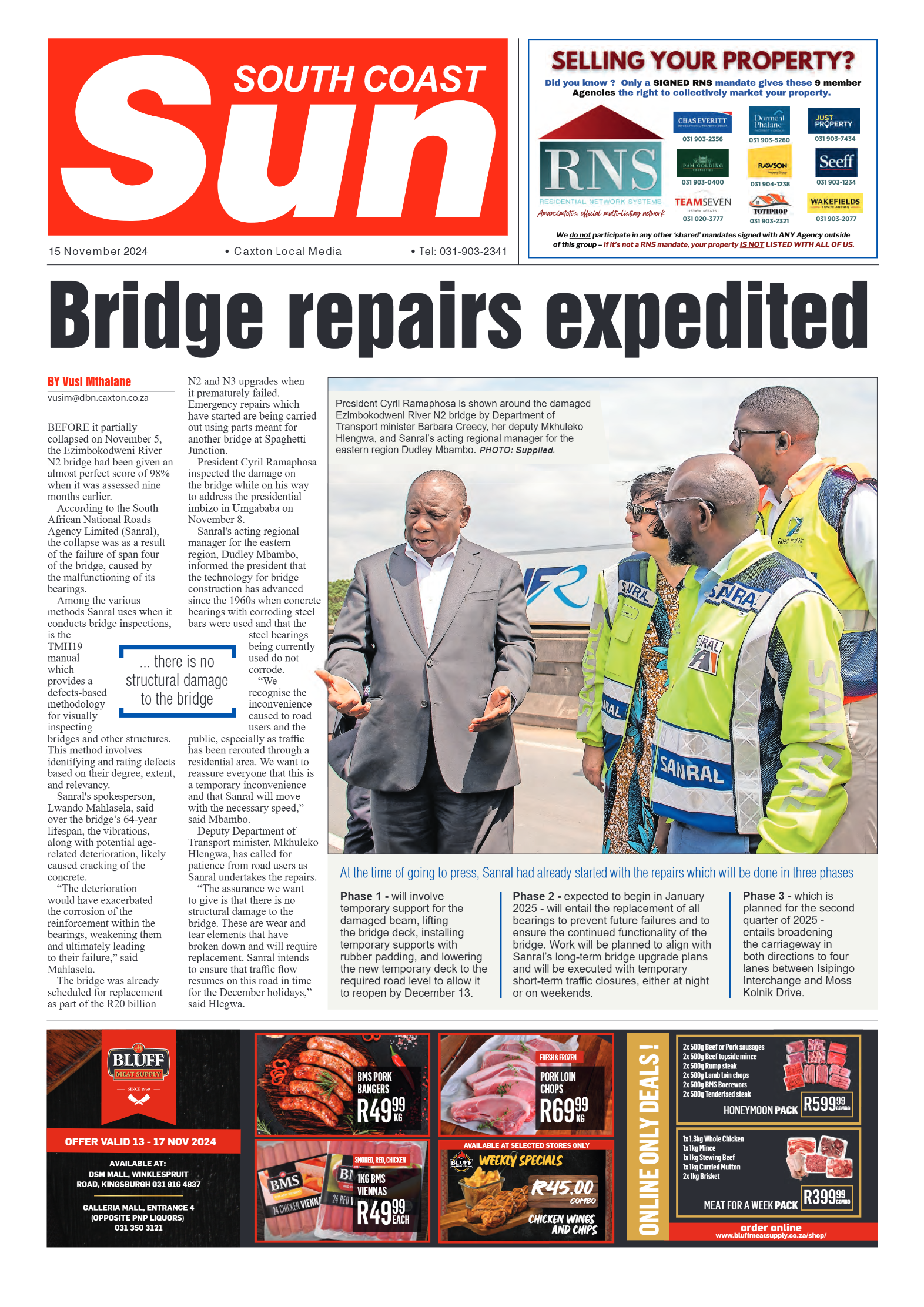 South Coast Sun 15 November 2024 page 1