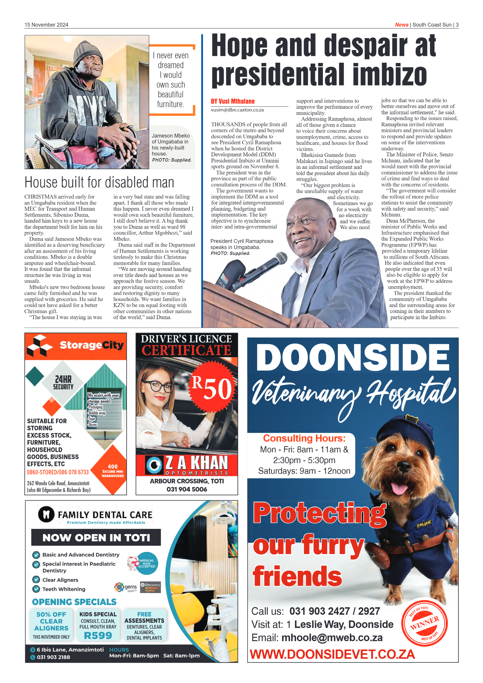 South Coast Sun 15 November 2024 page 3