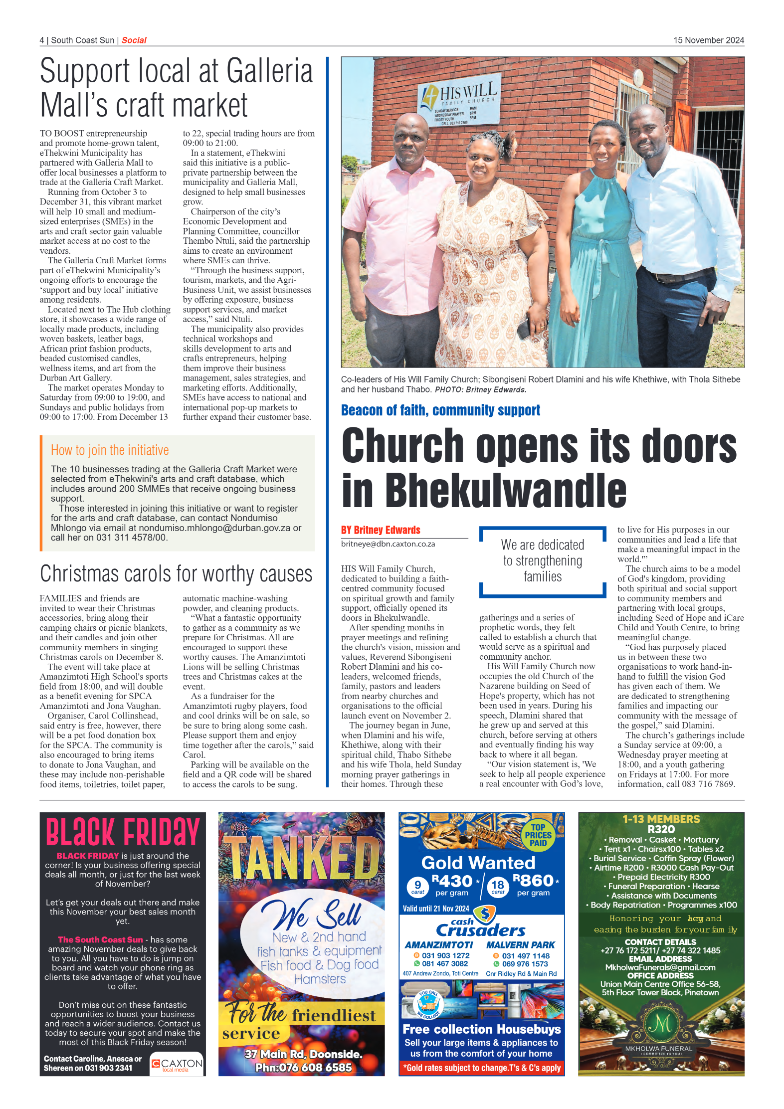 South Coast Sun 15 November 2024 page 4