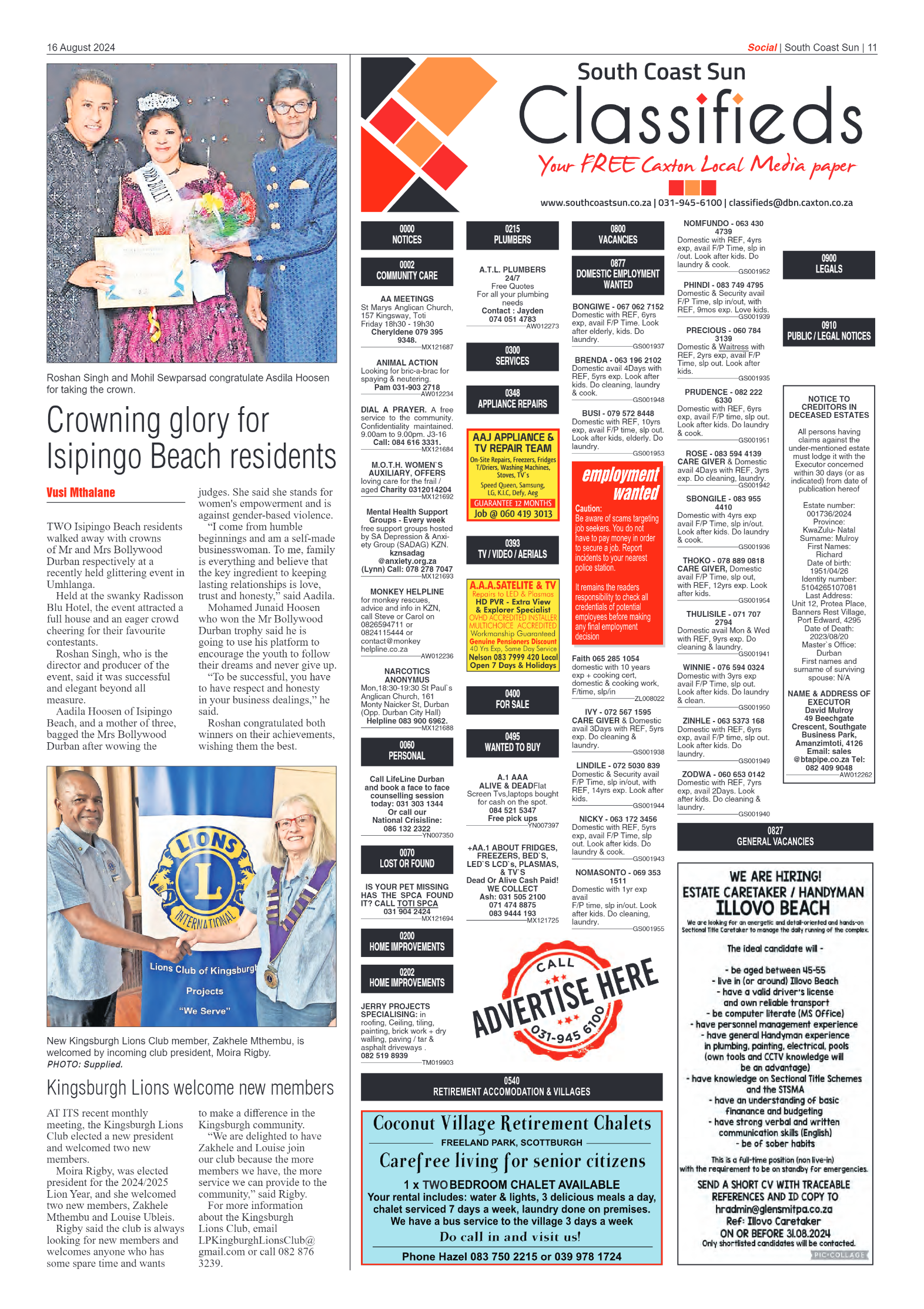 South Coast Sun 16 August 2024 page 10