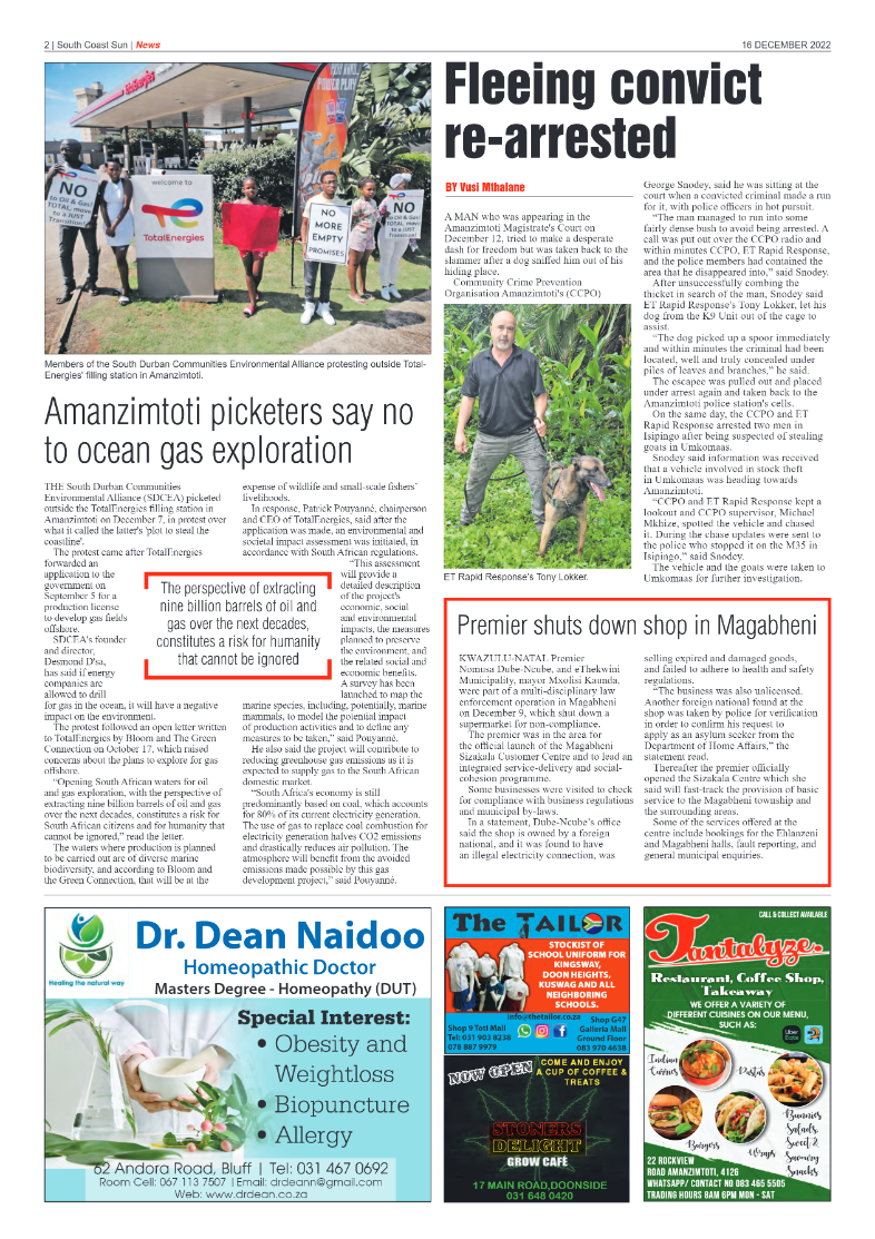 South Coast Sun 16 December 2022 page 2