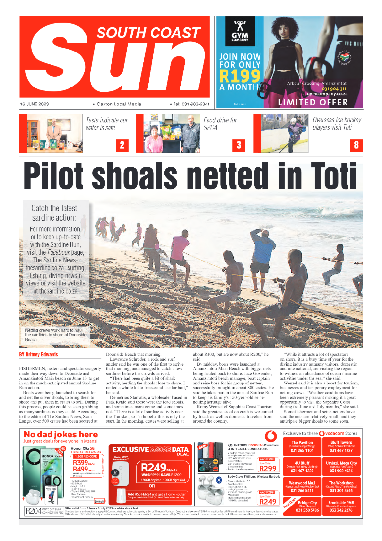 South Coast Sun 16 June 2023 page 1