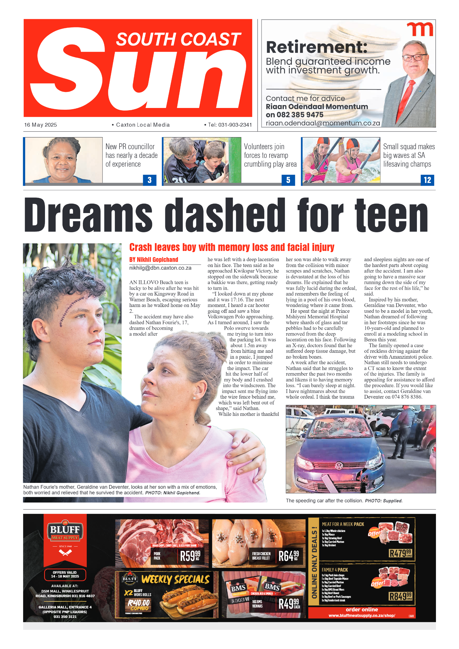 South Coast Sun 16 May 2025 page 1