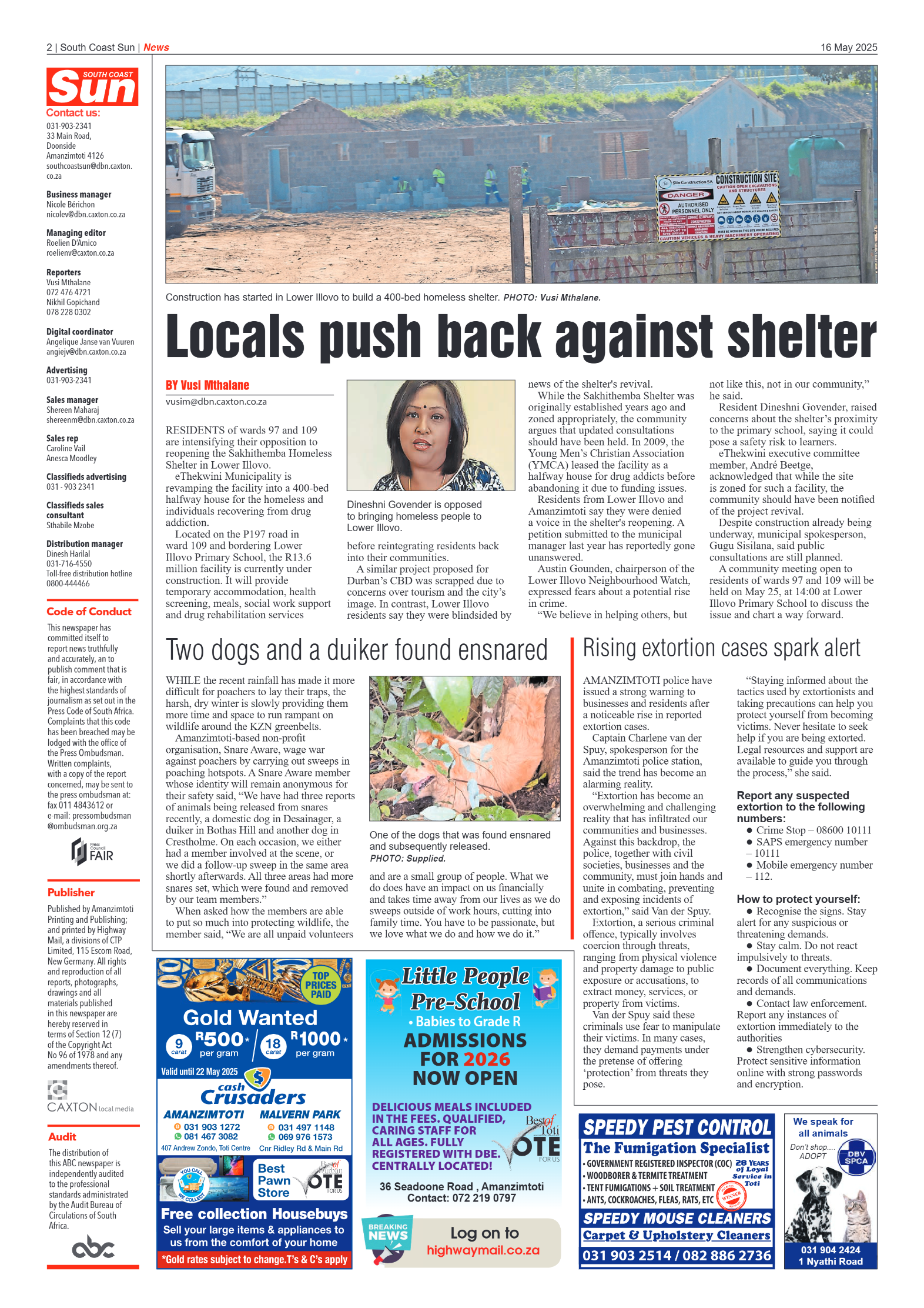 South Coast Sun 16 May 2025 page 2