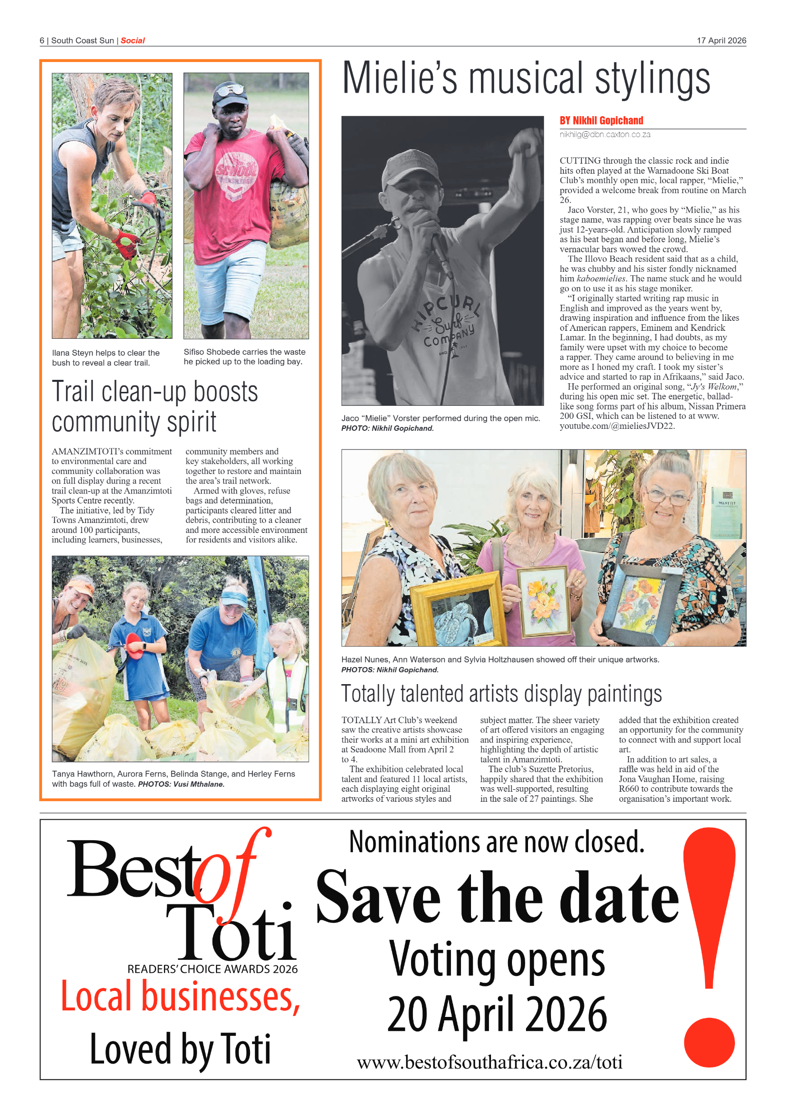 South Coast Sun 17 April 2026 page 6