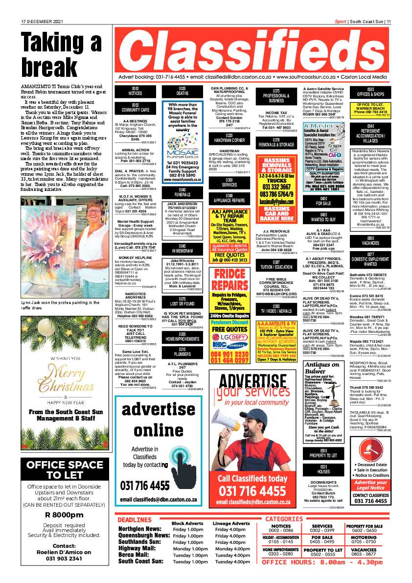 South Coast Sun 17 December 2021 page 11