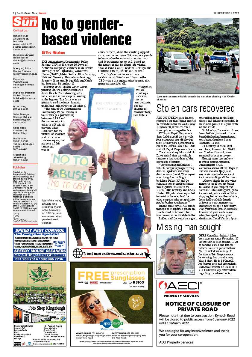 South Coast Sun 17 December 2021 page 2