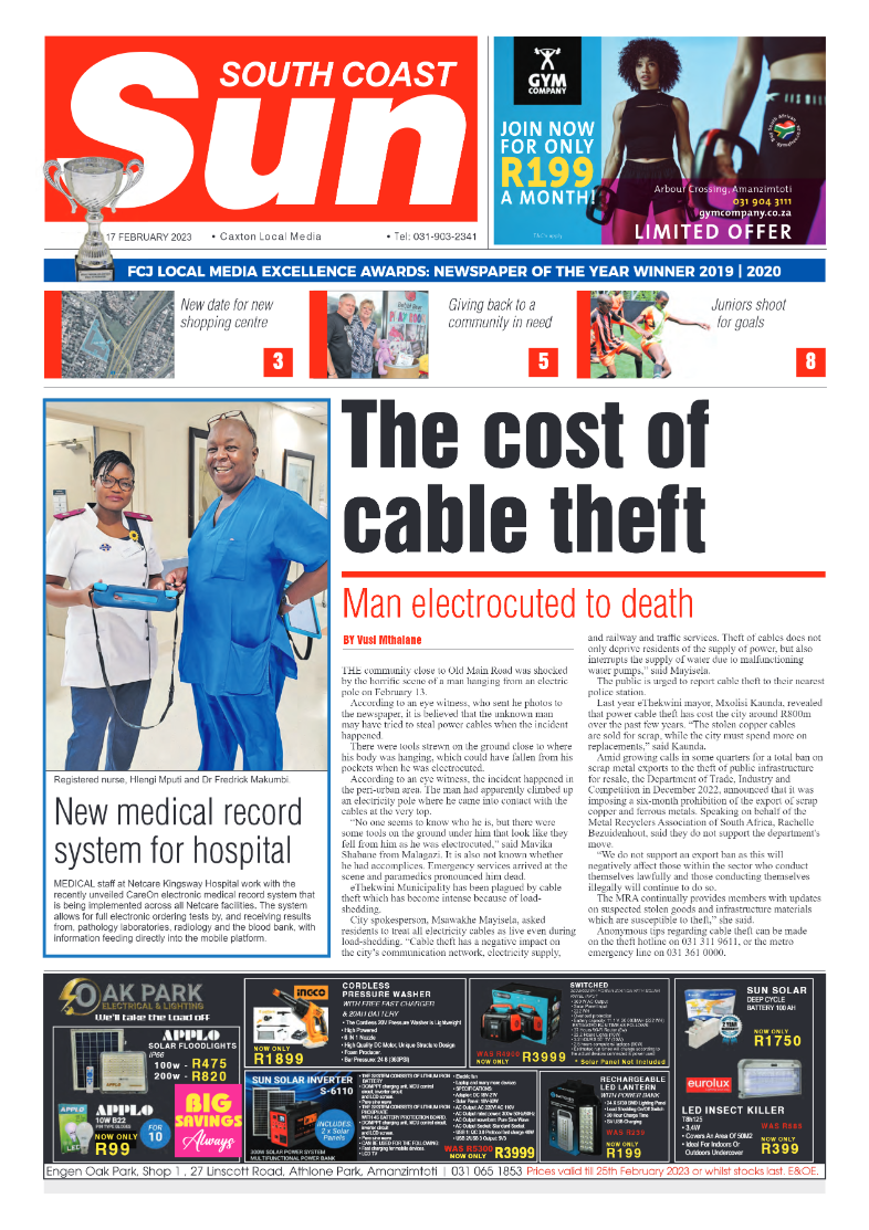 SoutH Coast Sun 17 February 2023 page 1