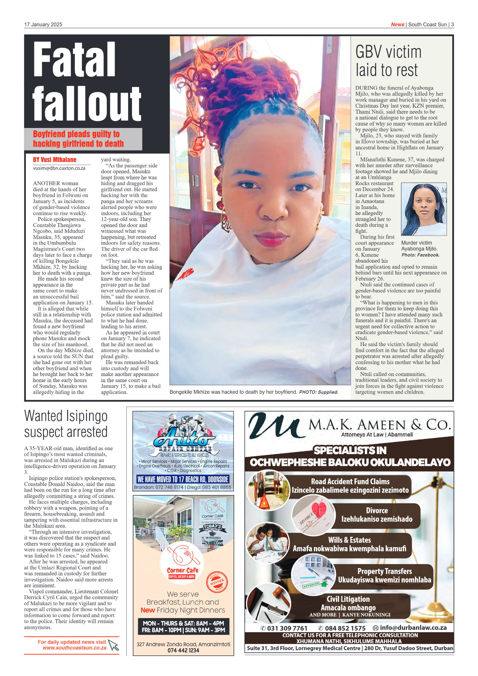 South Coast Sun 17 January 2025 page 3