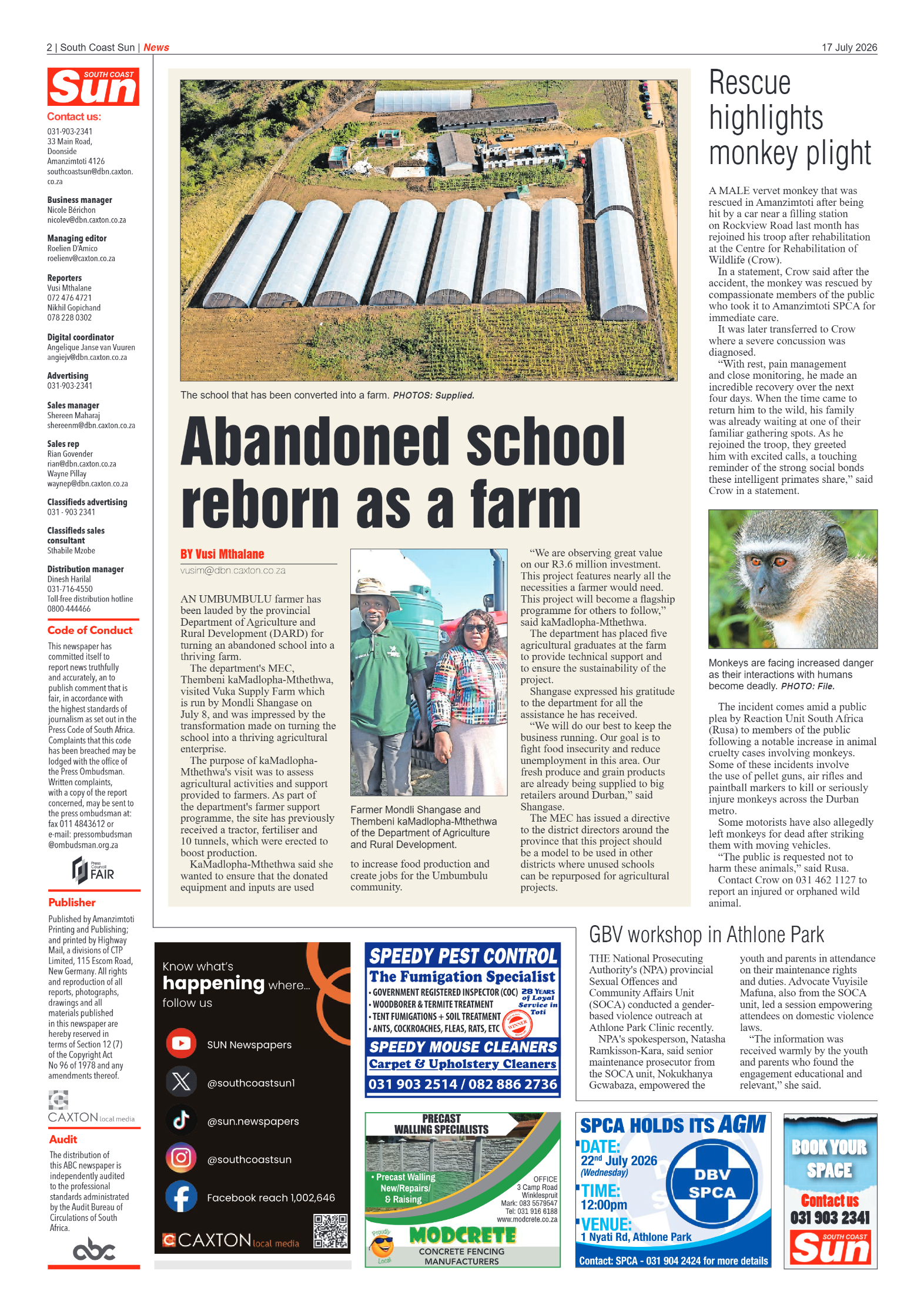South Coast Sun 17 July 2026 page 2