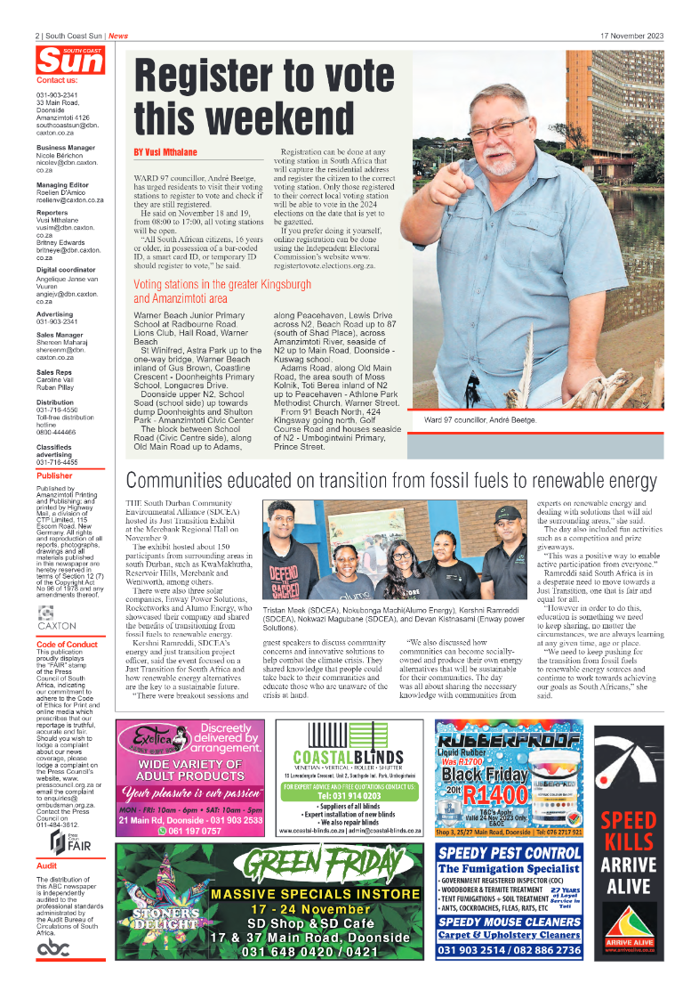 South Coast Sun 17 November 2023 page 2