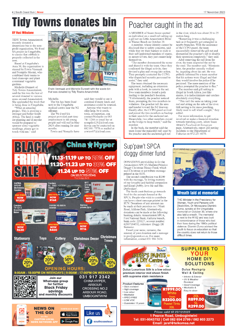 South Coast Sun 17 November 2023 page 4
