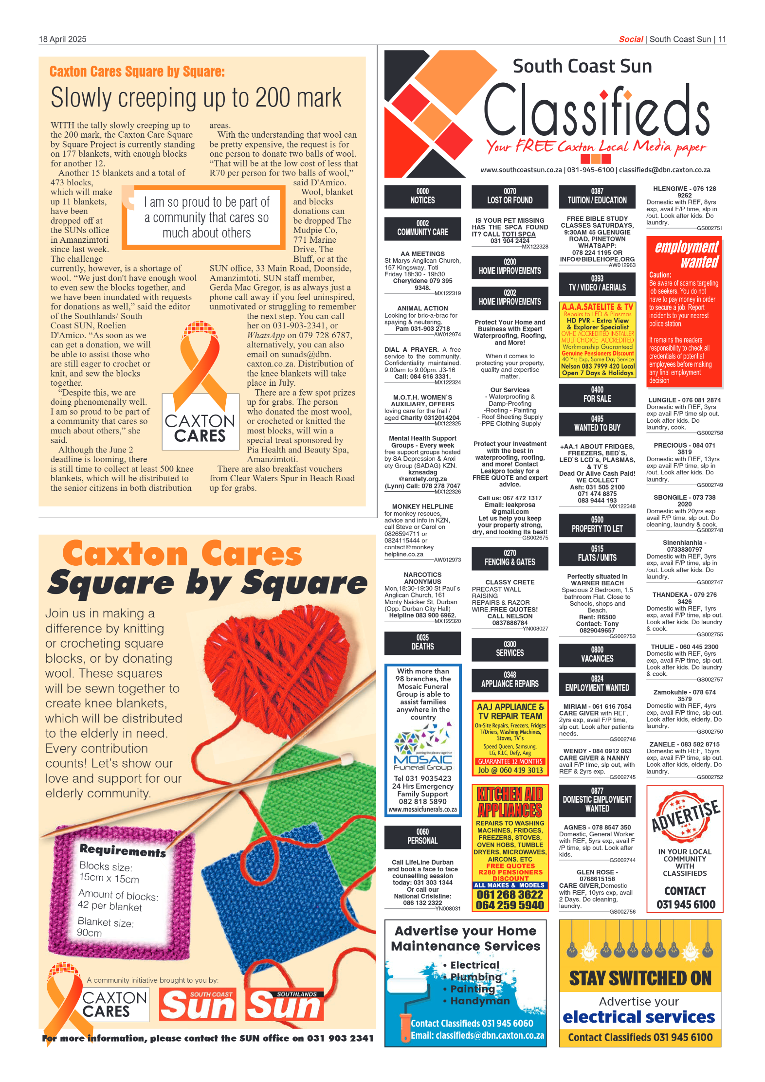 South Coast Sun 18 April 2025 page 11