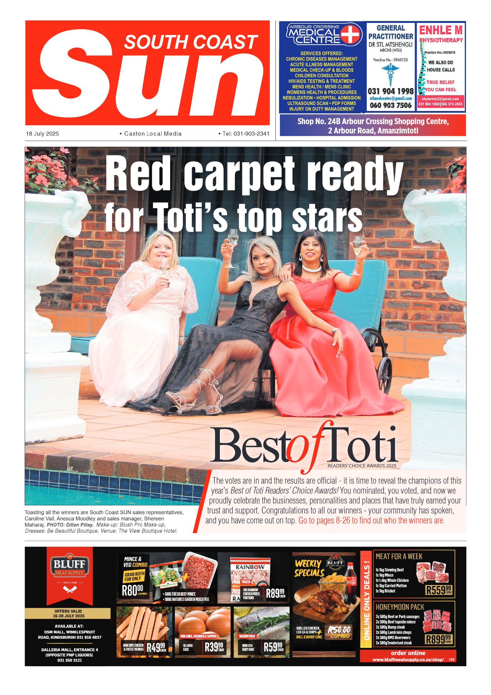 South Coast Sun 18 July 2025 page 1