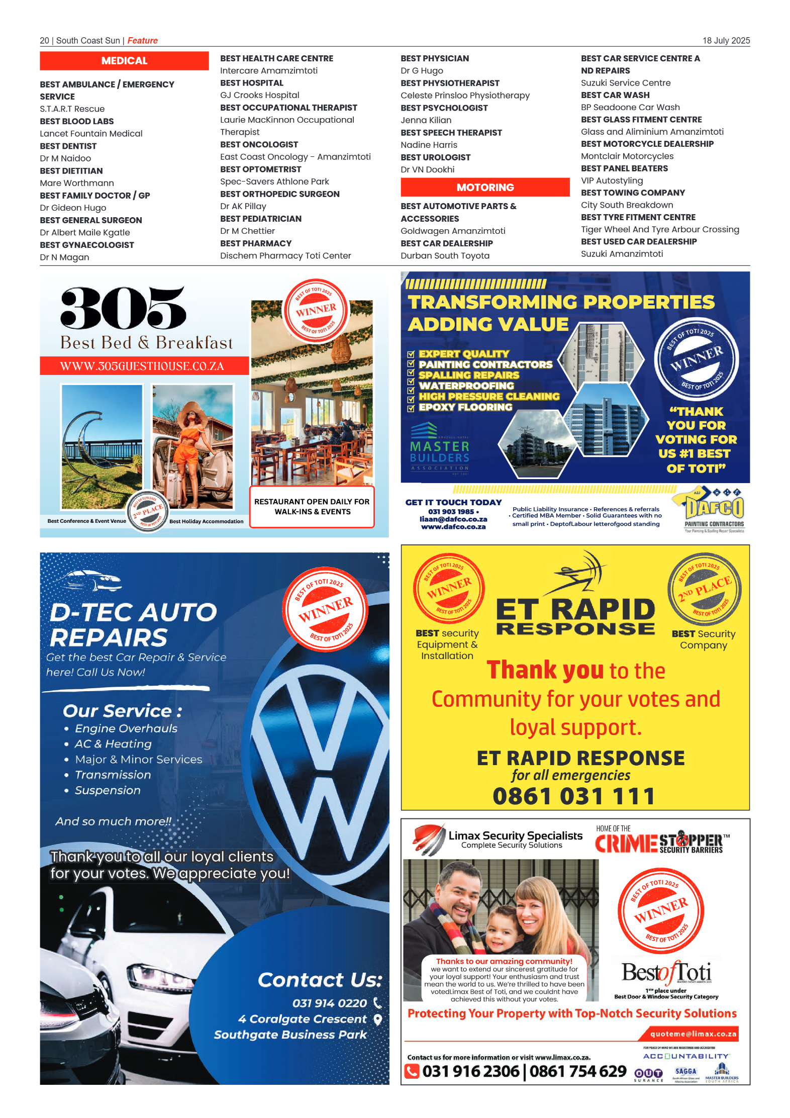 South Coast Sun 18 July 2025 page 20