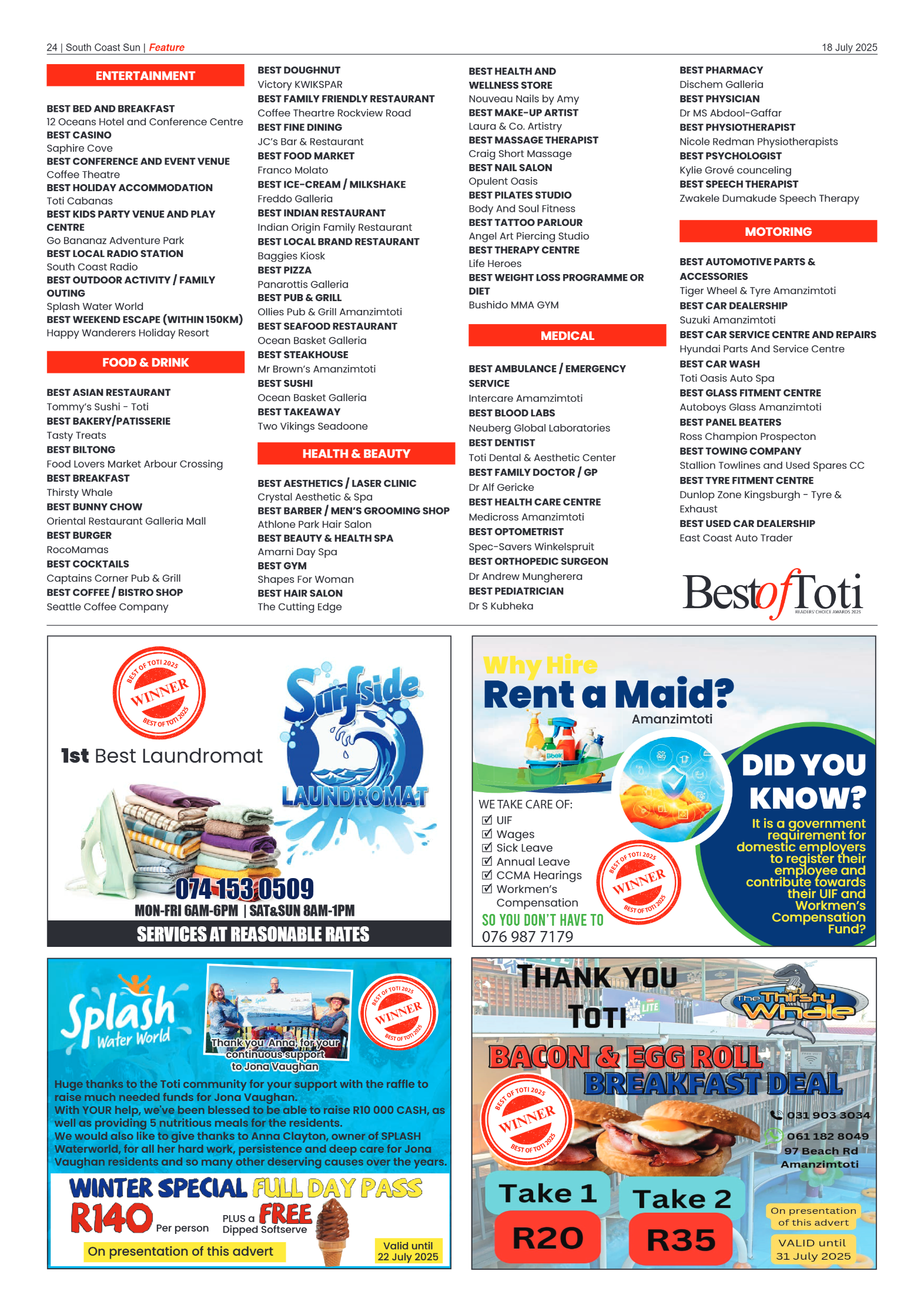 South Coast Sun 18 July 2025 page 24