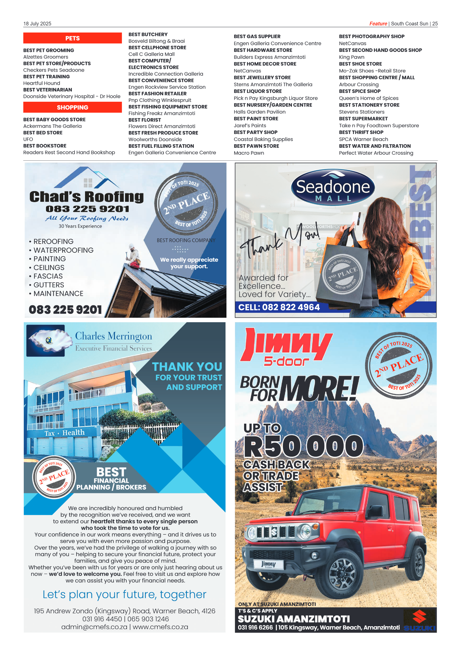 South Coast Sun 18 July 2025 page 25