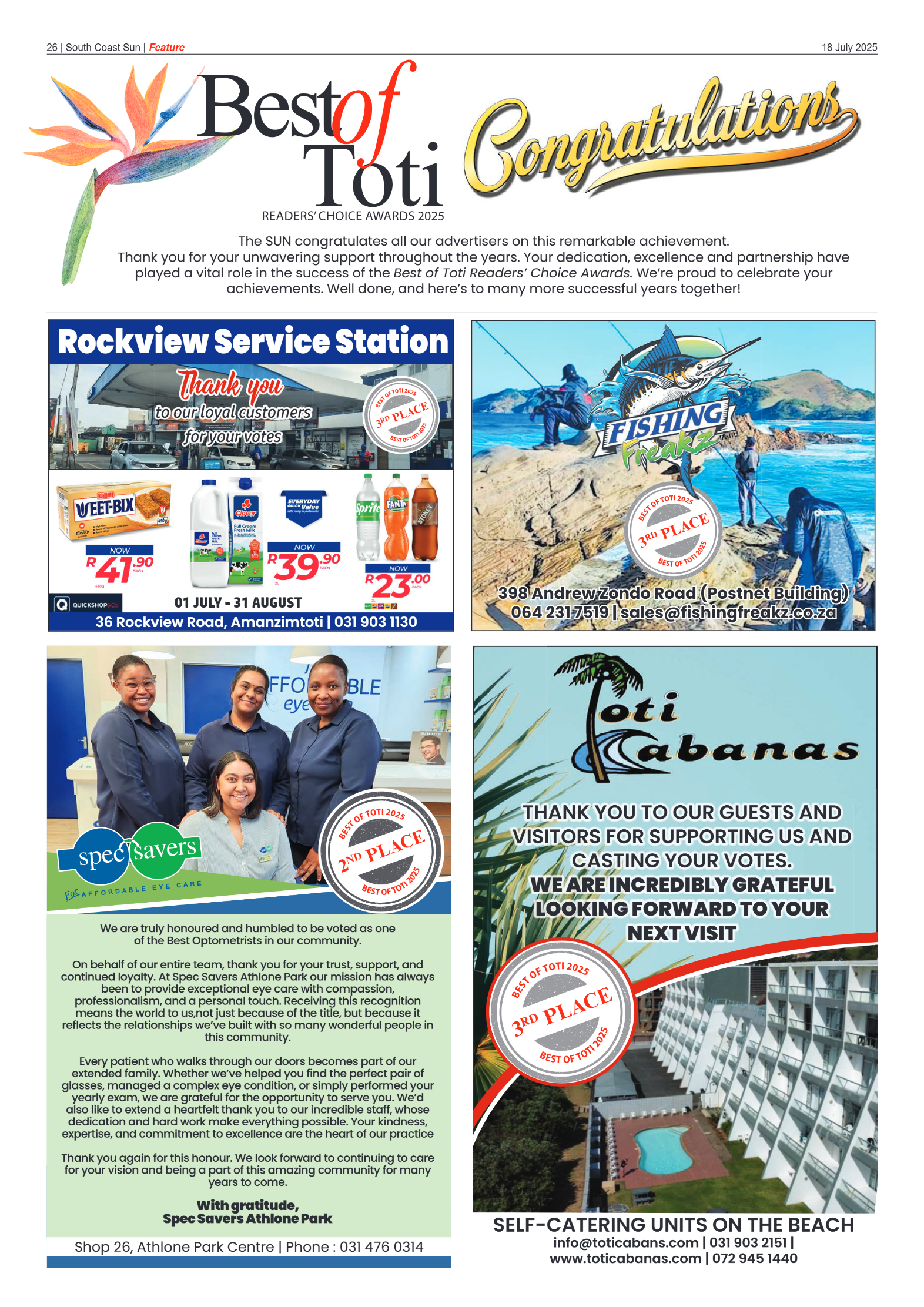 South Coast Sun 18 July 2025 page 26