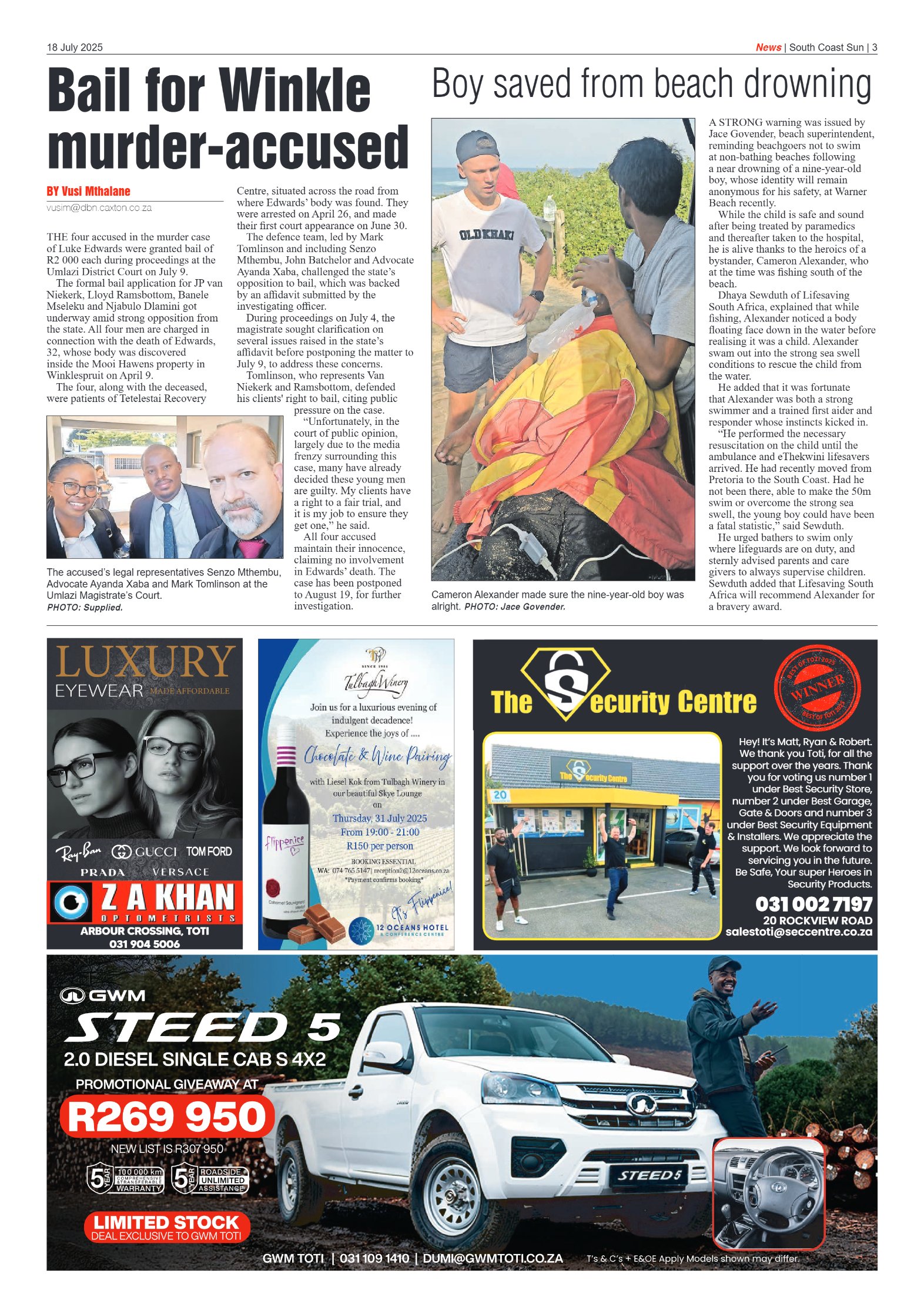 South Coast Sun 18 July 2025 page 3