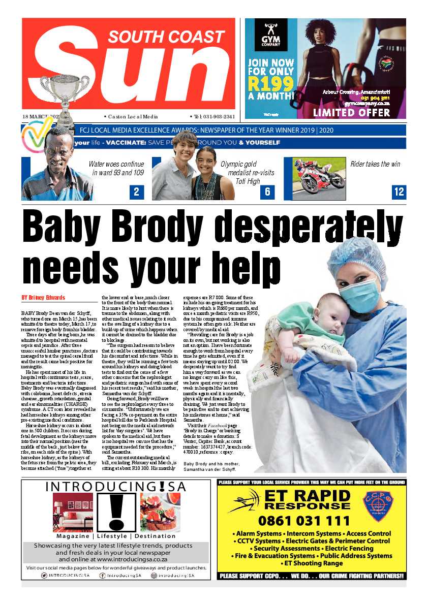 South Coast Sun 18 March 2022 page 1