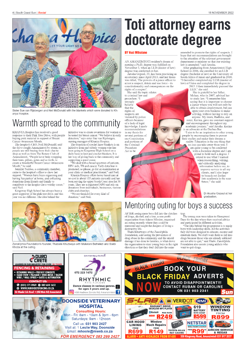 South Coast Sun 18 November 2022 page 4