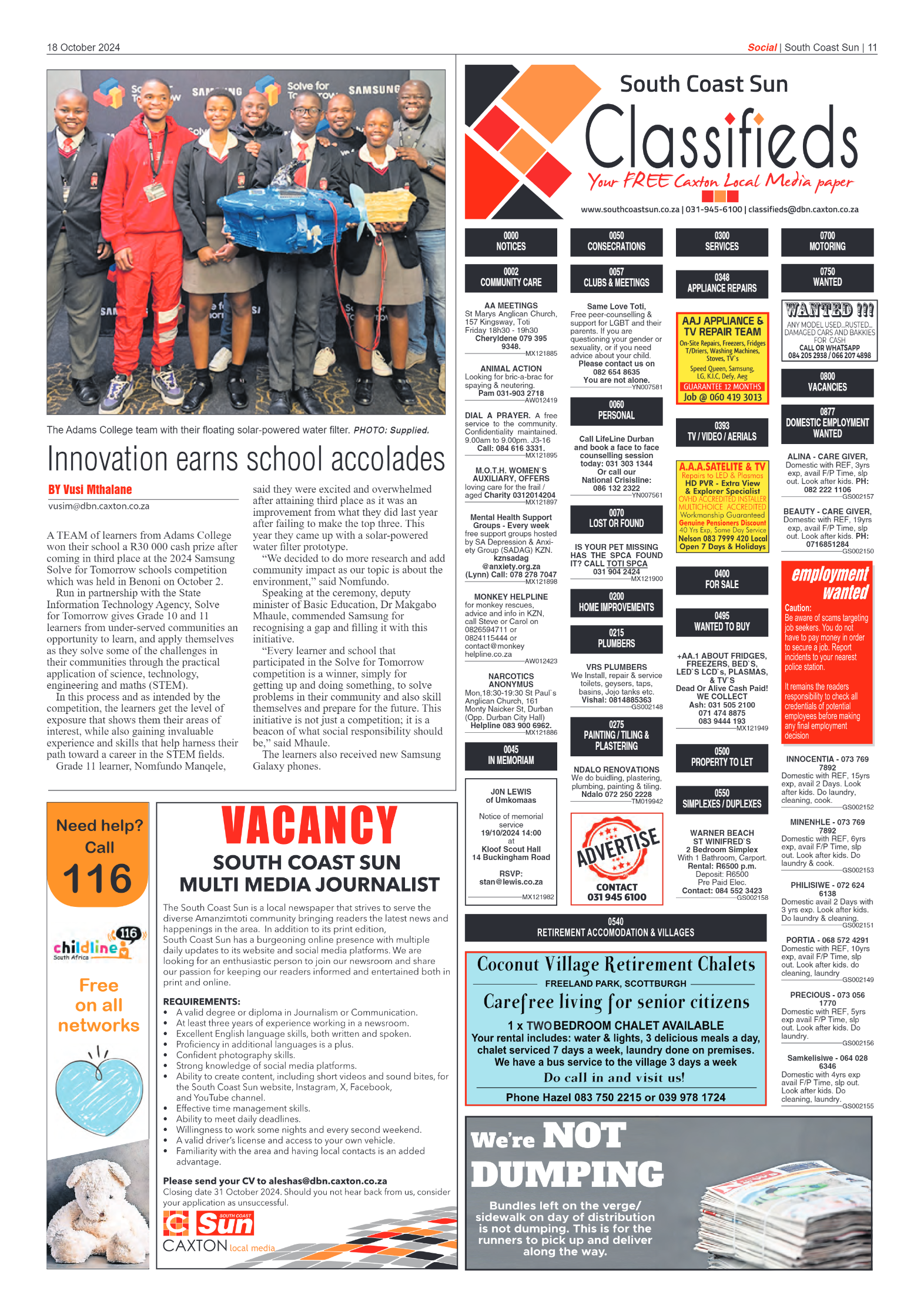 South Coast Sun 18 October 2024 page 13