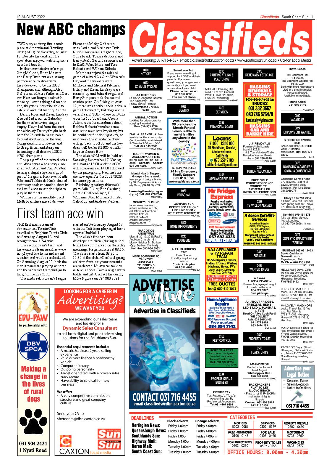 South Coast Sun 19 August 2022 page 11