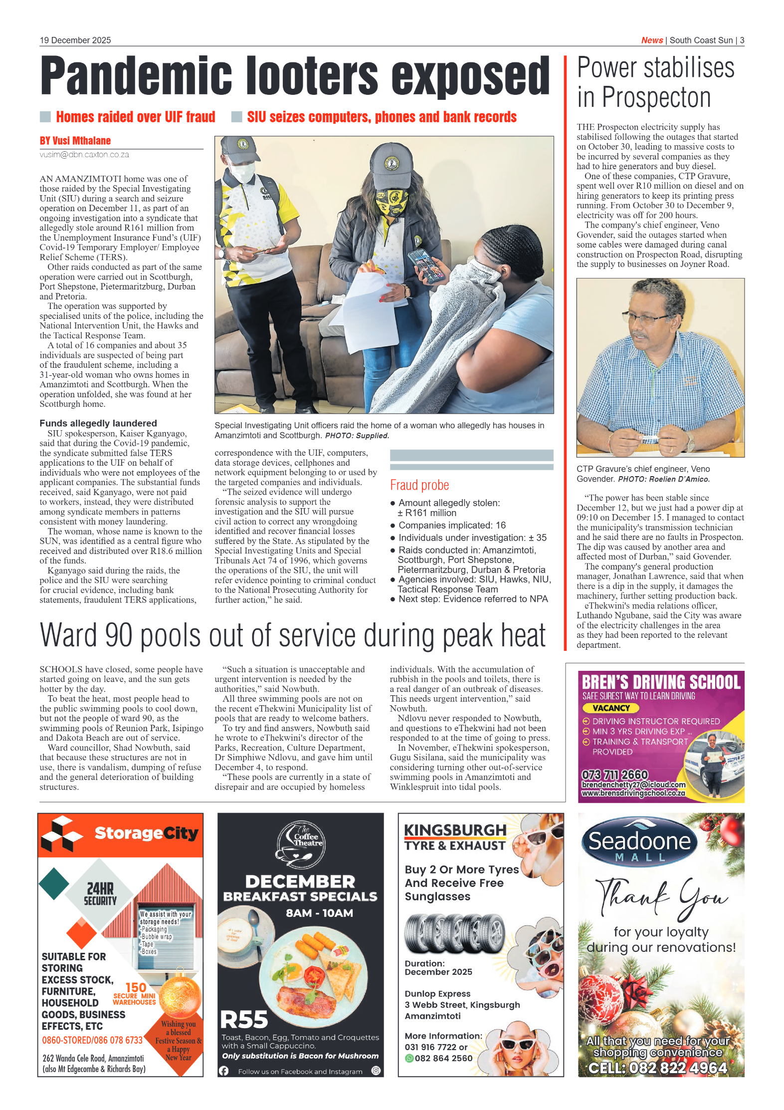 South Coast Sun 19 December 2025 page 3