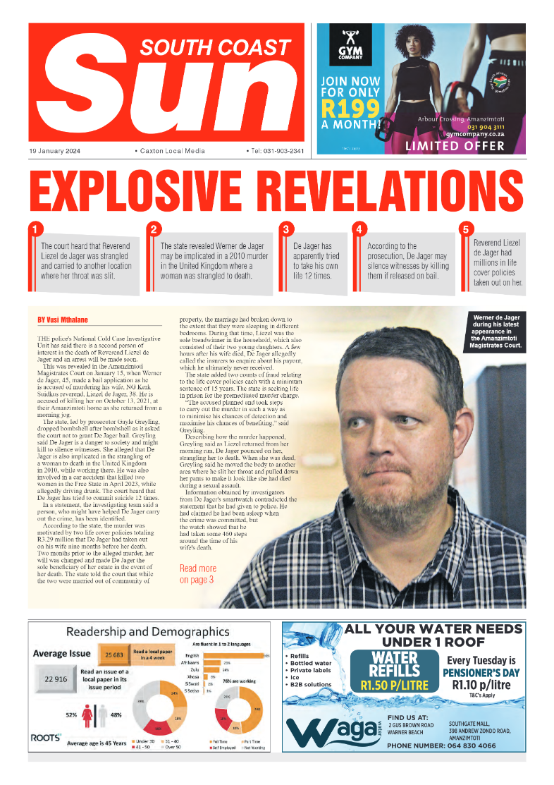 South Coast Sun 19 January 2024 page 1