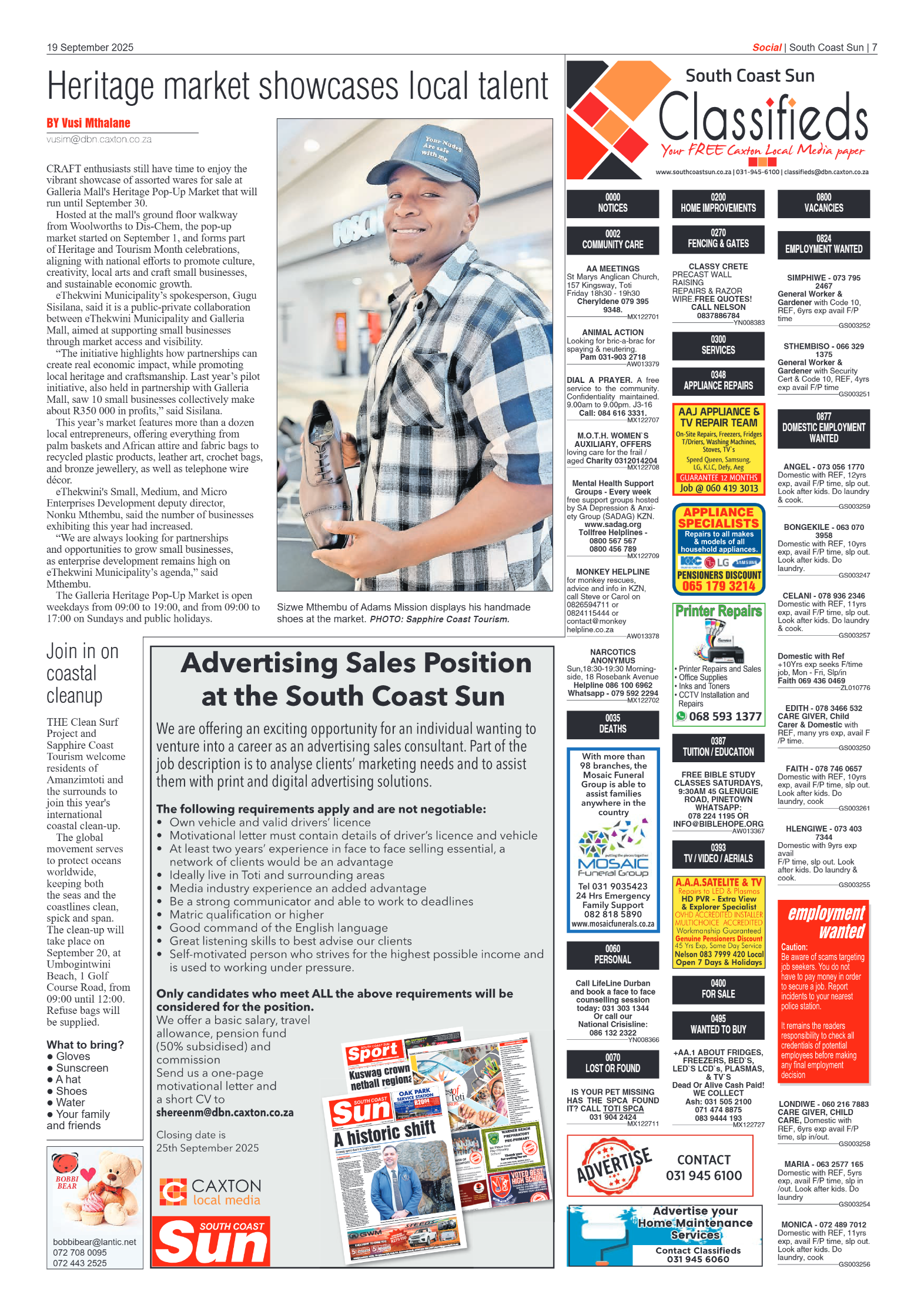 South Coast Sun 19 September 2025 page 7