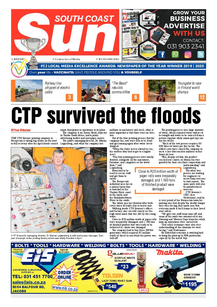 South Coast Sun 1 July 2022 page 1
