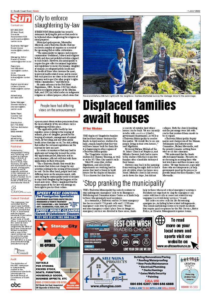 South Coast Sun 1 July 2022 page 2