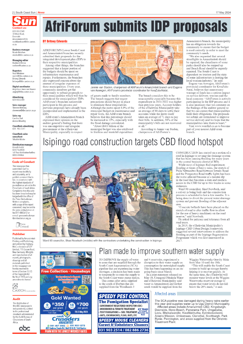 South Coast Sun 17 May 2024 page 2