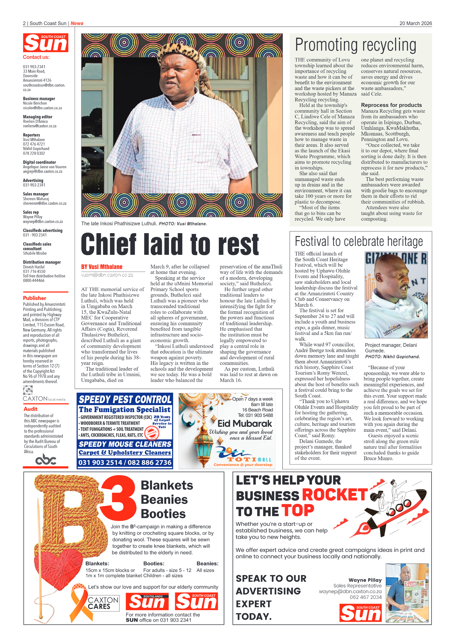 South Coast Sun 20 March 2026 page 2