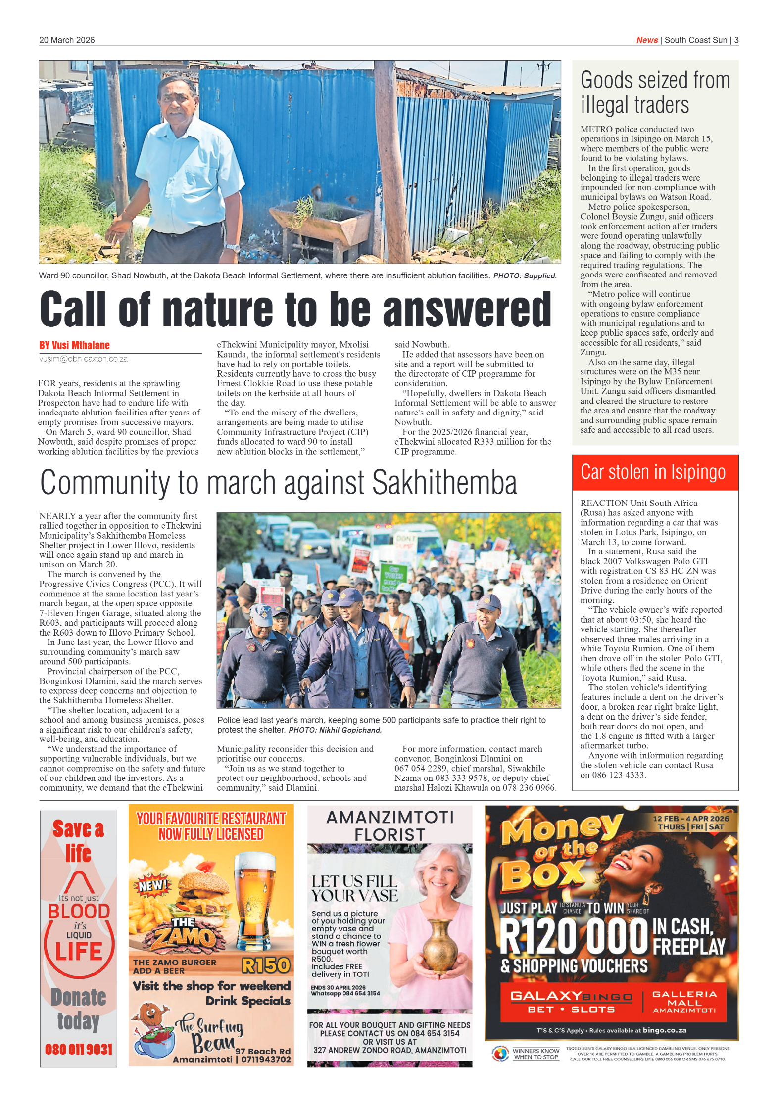 South Coast Sun 20 March 2026 page 3