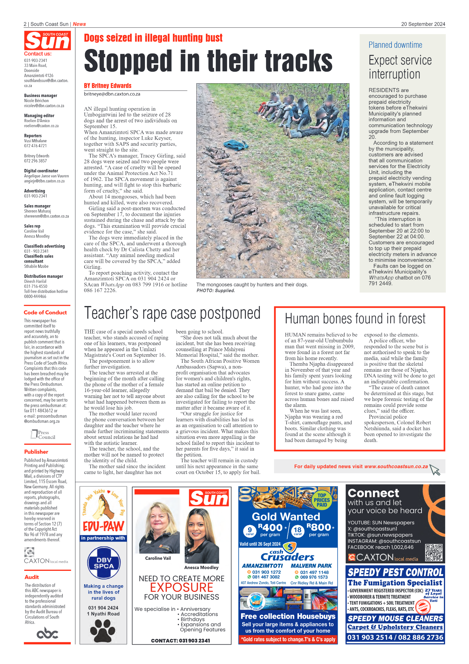 South Coast Sun 20 September 2024 page 2