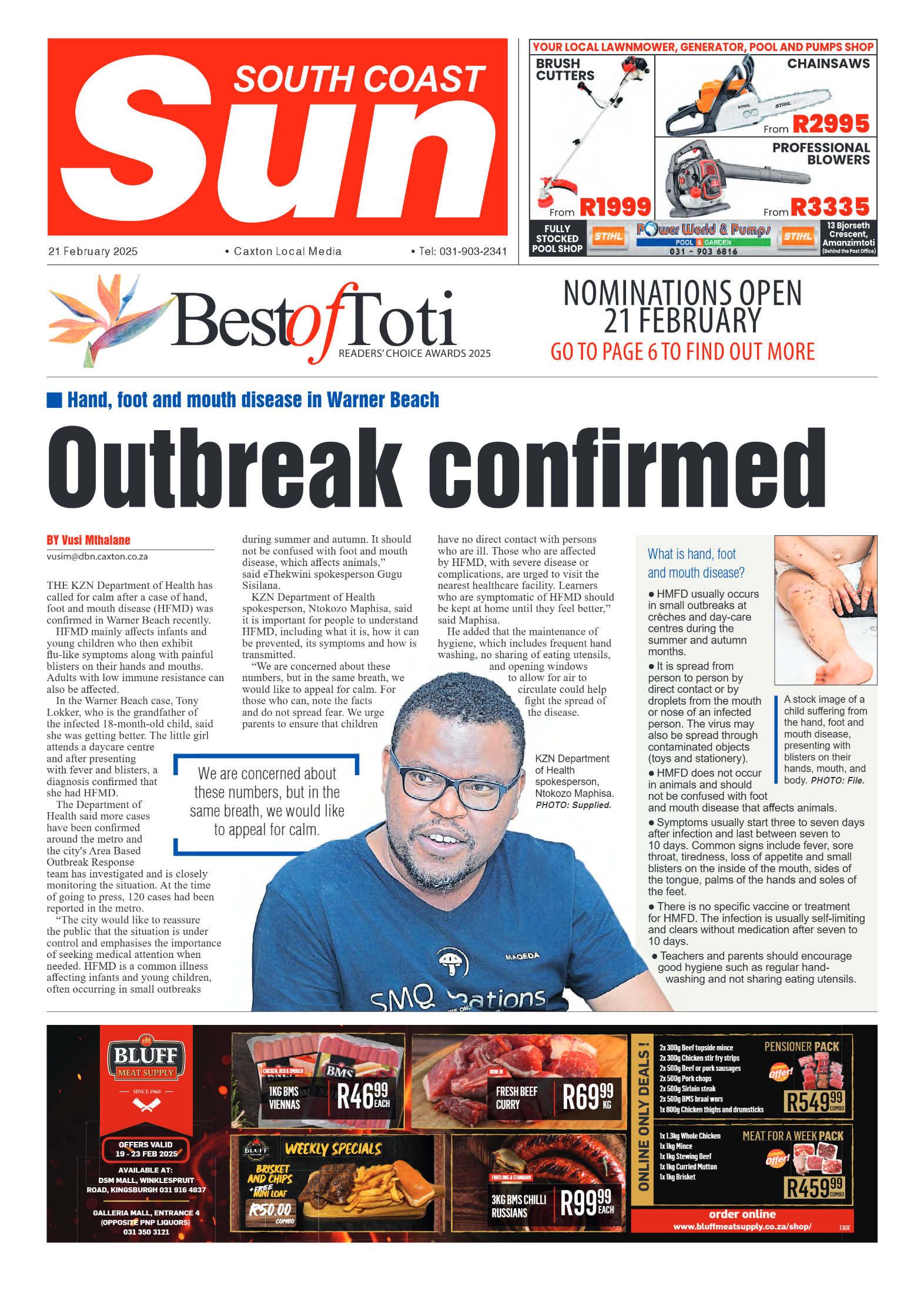 South Coast Sun 21 February 2025 page 1