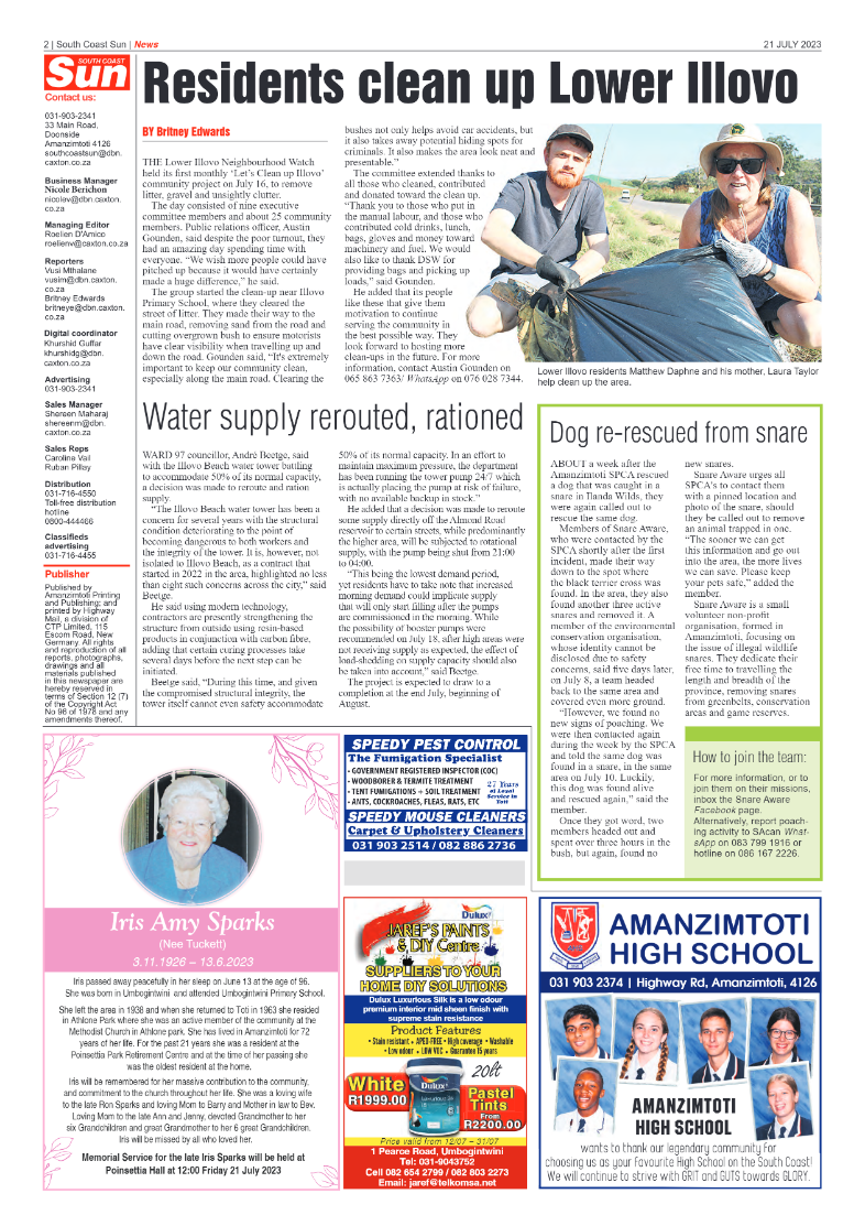 South Coast Sun 21 July 2023 page 2