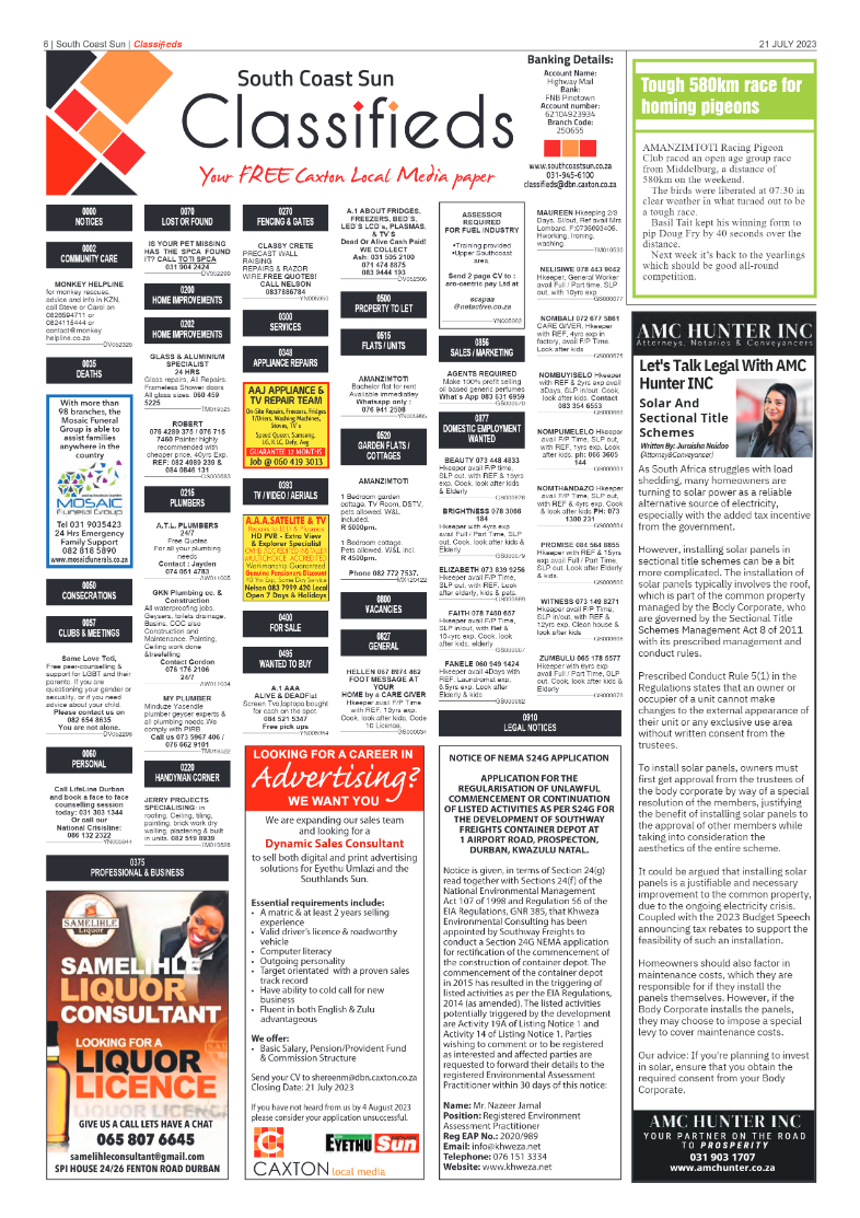 South Coast Sun 21 July 2023 page 6