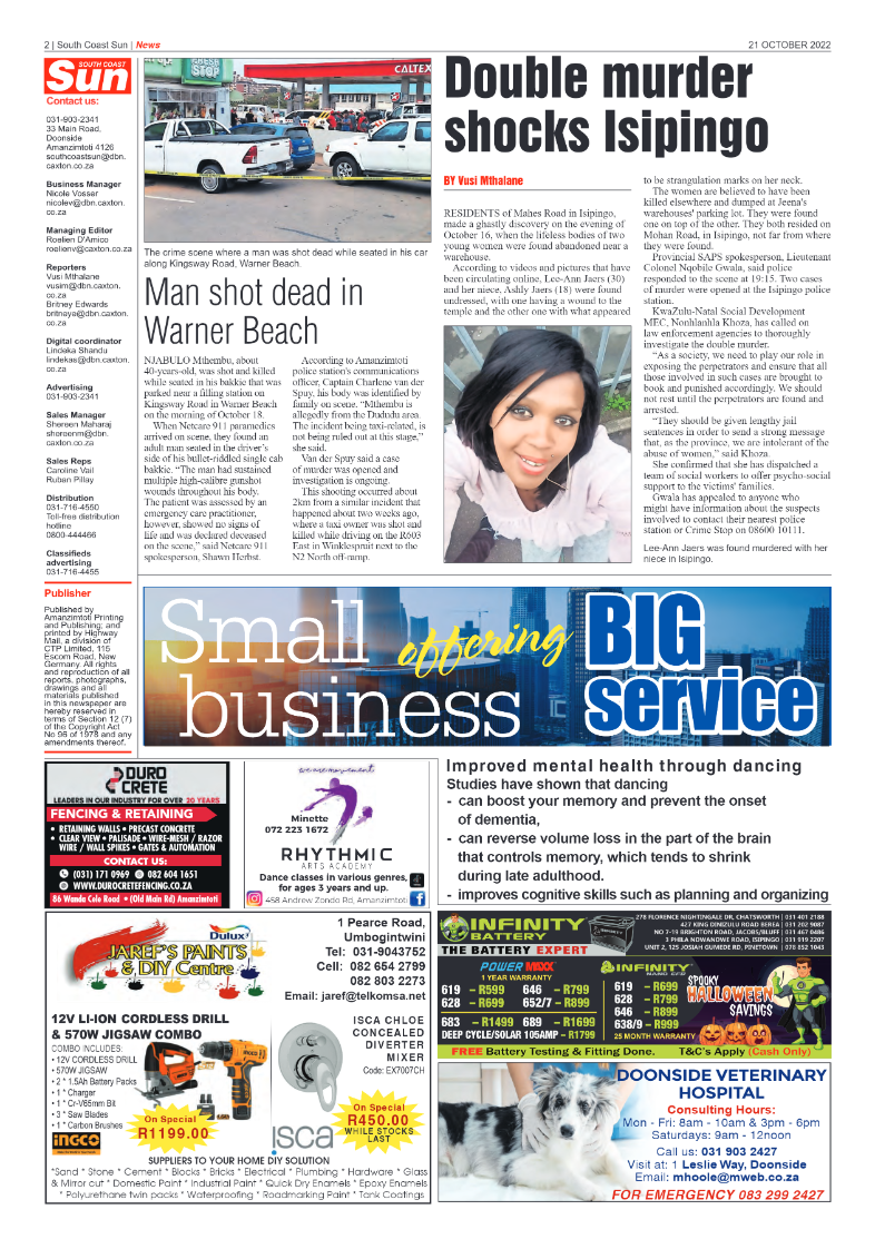 South Coast Sun 21 October 2022 page 2